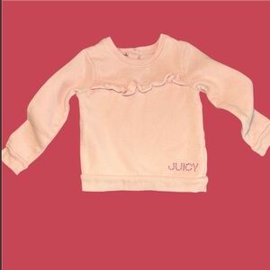 Juicy Couture Kids Pink Ruffle Sweatshirt Rhinestone Logo 24M